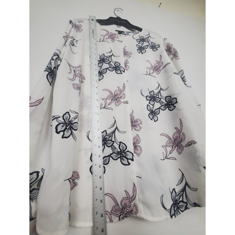 Ann Taylor Factori Siz XL Womens Floral Long Sleeve Lightweight Flowy Top Blouse - Picture 4 of 10